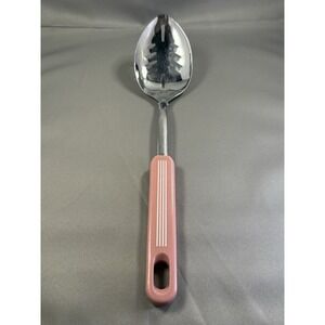 Vintage KOCO Japan Pink Handle Slotted Serving Spoon Mid Century‎ Modern